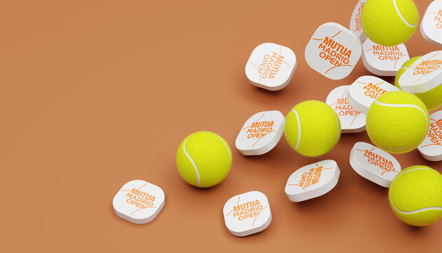 Guilherand-Granges, France - February 12, 2025. The Mutua Madrid Open is a prestigious ATP and WTA tennis tournament held annually on clay courts in Madrid, Spain.