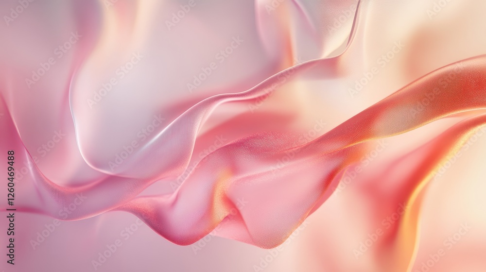 Poster abstract pink and orange fabric texture with soft waves
