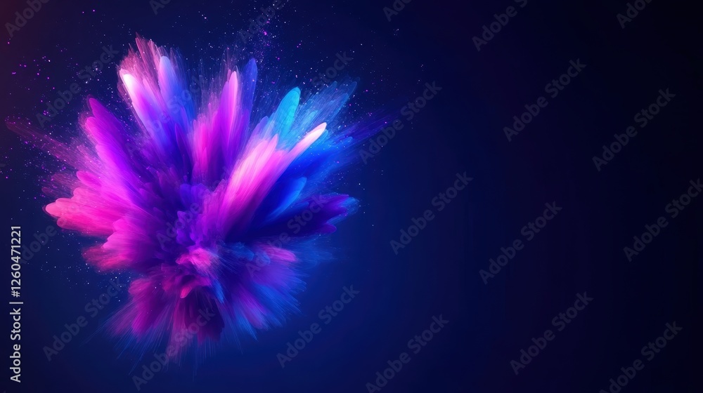 Aufkleber an abstract burst of vibrant colors radiates against a dark background, creating a stunning visual d