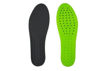 Orthopedic insoles isolated on white background. Medical insoles. Isolated orthopedic insoles on a white background