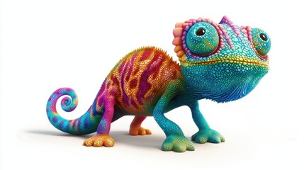 Obraz premium Vibrant Chameleon with Intricate Patterns and Colors