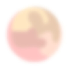 Blurred pastel gradient sphere with soft beige and pink tones isolated on white or transparent background