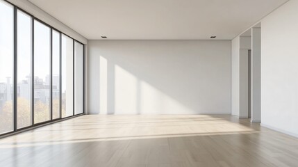 Interior Design of an Empty Modern Apartment with Natural Light