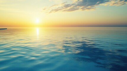 Obraz premium serene sunset over calm ocean water