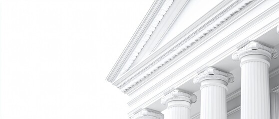 Modern White Building Exterior with Clear Sky Background