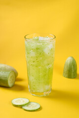 Fototapeta premium Es Timun Serut. Indonesian Refreshment Drink Made from Shredded Cucumber with Lime 
