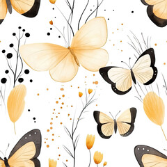 Elegant butterfly and floral pattern for nature-inspired design