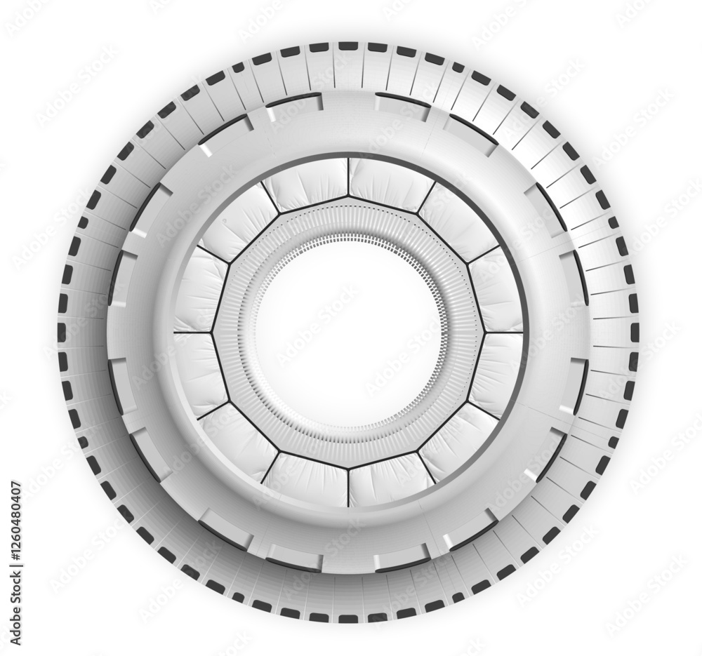 Poster stylish white circle with black lines creating a unique pattern. can become a bright accent at any e