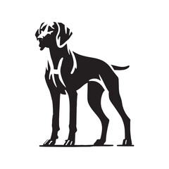 Obraz premium Distinctive Weimaraner silhouette showcasing its strong form - Weimaraner illustration - minimal Weimaraner vector - dog silhouette 