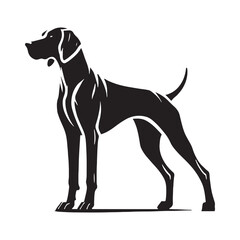 Refined Weimaraner silhouette with smooth and sharp detailing - Weimaraner illustration - minimal Weimaraner vector - dog silhouette
