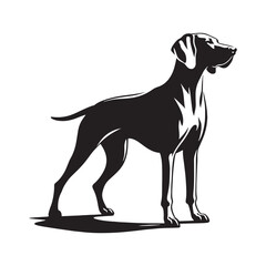 Stylish Weimaraner silhouette crafted for contemporary artwork - Weimaraner illustration - minimal Weimaraner vector - dog silhouette
