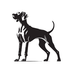 Weimaraner silhouette capturing its distinctive and elegant posture - Weimaraner illustration - minimal Weimaraner vector - dog silhouette
