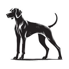 Dynamic Weimaraner silhouette emphasizing agility and motion - Weimaraner illustration - minimal Weimaraner vector - dog silhouette
