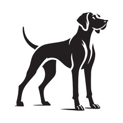 Weimaraner silhouette with bold and clean lines for modern art - Weimaraner illustration - minimal Weimaraner vector - dog silhouette

