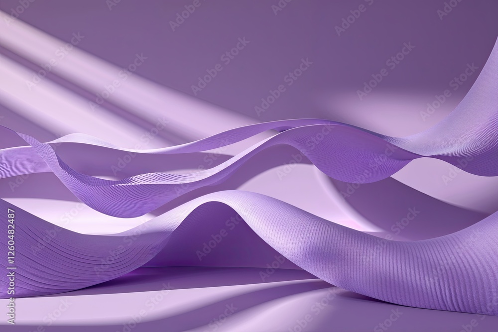 Poster lavender abstract background with flowing light waves and dynamic shadows