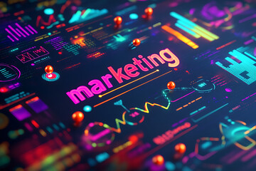 marketing, Bright idea for business growth, Mobile marketing concept design. Concept for website and mobile banner, social media marketing, internet advertising, networking, m-commerce, presentation 
