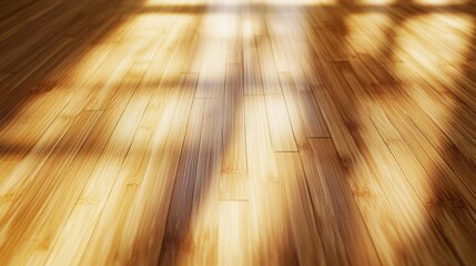 warm sunlight on bamboo flooring