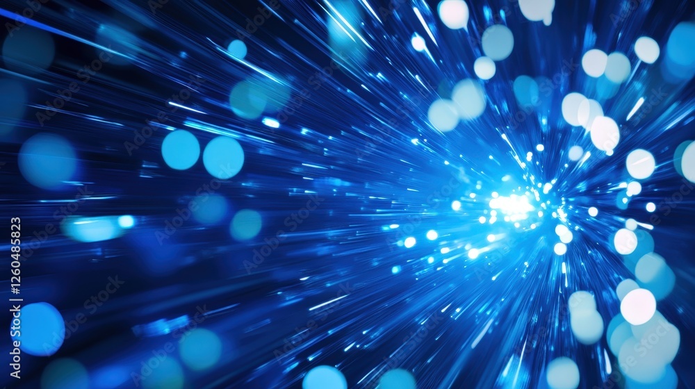 Aufkleber an abstract image showcasing dynamic blue light rays and bokeh effects. this visually striking compo