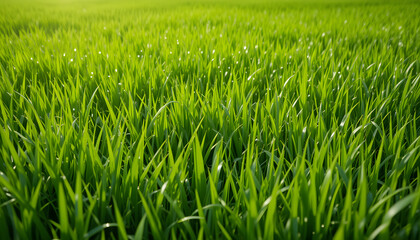 Obraz premium Lush green grass blades