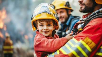 Fototapeta premium Bravery in the Line of Fire: The Vital Role of Firefighters in Saving Lives and Property