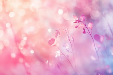 Obraz premium Soft Pink and Purple Flowers in a Dreamy Blurred Background