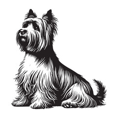 High-quality White Terrier silhouette with stylish composition - White Terrier illustration - minimal White Terrier vector - dog silhouette
