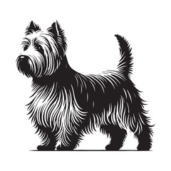Distinctive White Terrier silhouette created for high-end artwork - White Terrier illustration - minimal White Terrier vector - dog silhouette
