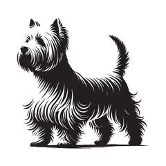 Professional White Terrier silhouette crafted for artistic projects - White Terrier illustration - minimal White Terrier vector - dog silhouette
