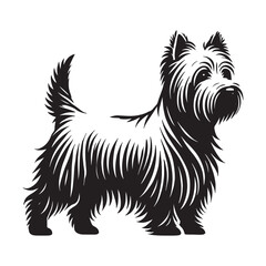 Simple yet powerful White Terrier silhouette for branding needs - White Terrier illustration - minimal White Terrier vector - dog silhouette
