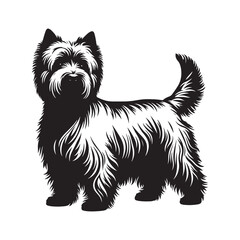 Minimalist White Terrier silhouette emphasizing clean lines - White Terrier illustration - minimal White Terrier vector - dog silhouette
