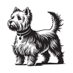 Clean-cut White Terrier silhouette with professional artistic appeal - White Terrier illustration - minimal White Terrier vector - dog silhouette
