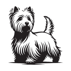 White Terrier silhouette designed with precision and clean details - White Terrier illustration - minimal White Terrier vector - dog silhouette
