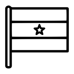 Line art illustration of the flag of Ghana. Symbolizes Ghana, Ghanaian culture, history, independence, and identity. Perfect for travel, culture, history, and international relations concepts