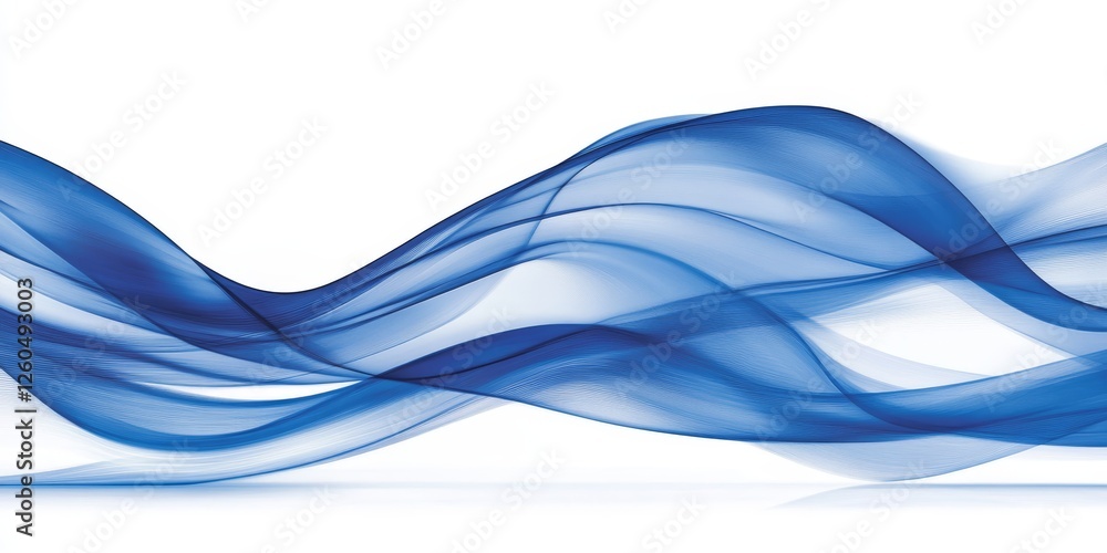 Canvas Prints abstract, flowing blue waves on a white background, dynamic and elegant design element