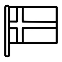 Line art illustration of the flag of Finland. Symbolizes Finland, Finnish culture, history, independence, identity, and nationalism. Perfect for travel, culture, history, and patriotism concepts