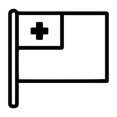 Obraz premium Line art illustration of the flag of Tonga. Symbolizes Tonga, Tongan culture, history, independence, identity, and national pride. Perfect for travel, culture, history, and patriotism concepts