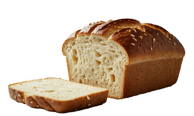 A slice of fiber bread on transparent background.
