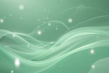 Calm Mint Green Dreamy Background with Subtle Light Waves and Effects