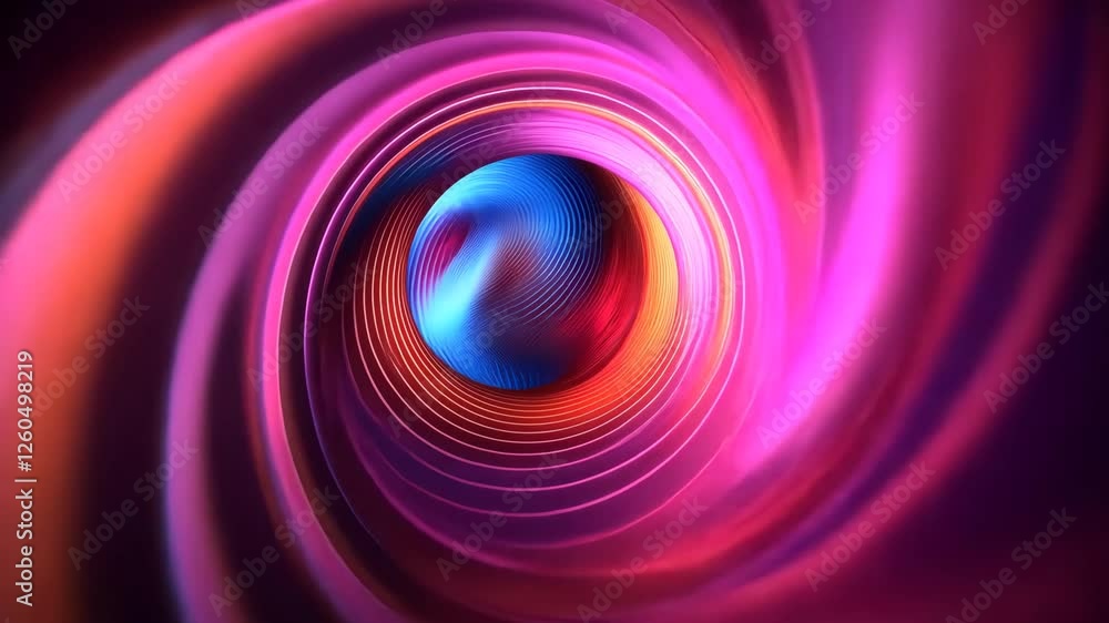Poster exploring vibrant colors swirling in a mesmerizing spiral pattern