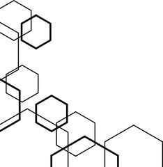 Obraz premium Hexagonal Corner Line Style