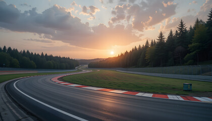 Race track sunset
