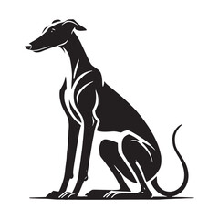 Bold and striking Whippet silhouette for high-end designs - Whippet illustration - minimal Whippet vector - dog silhouette
