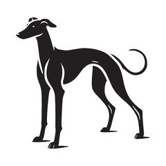 Well-crafted Whippet silhouette perfect for artistic visuals - Whippet illustration - minimal Whippet vector - dog silhouette
