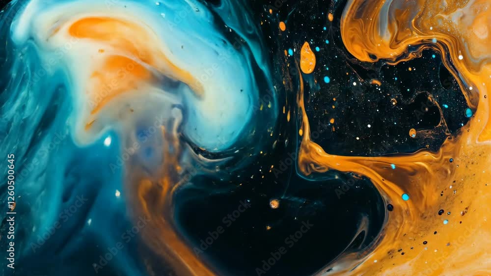 Aufkleber colorful abstract painting using fluid art techniques with vibrant hues and dynamic patterns