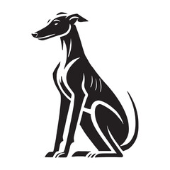 Artistic Whippet silhouette with smooth and detailed contours - Whippet illustration - minimal Whippet vector - dog silhouette
