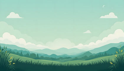 Obraz premium Serene mountain valley landscape