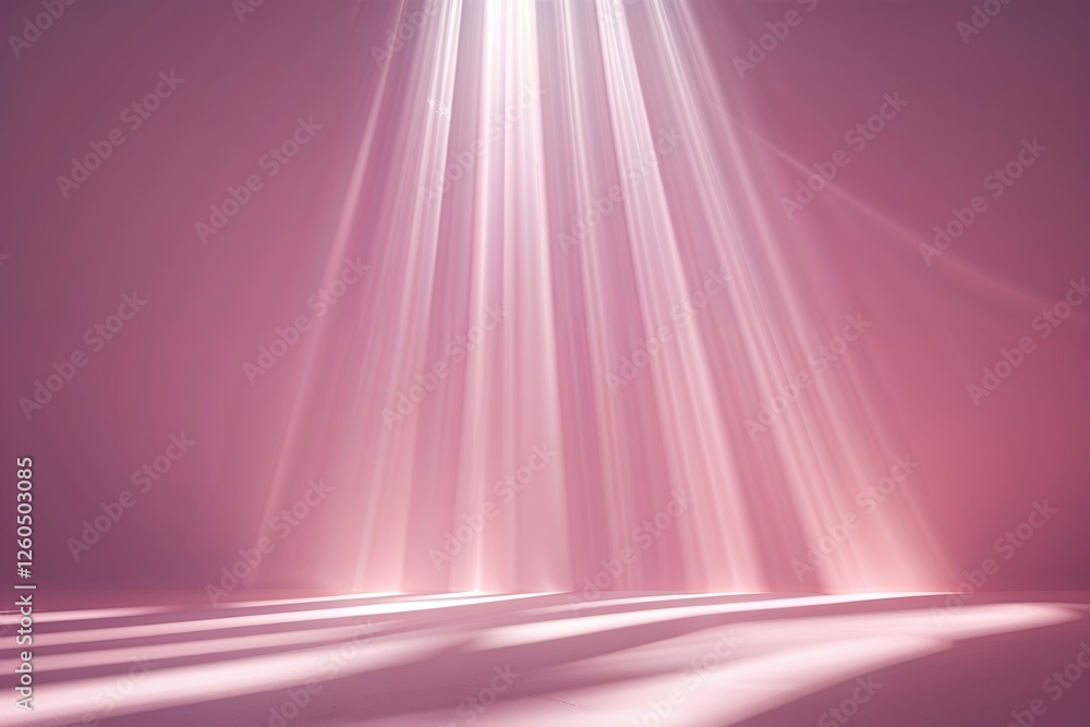 Poster enchanting pink gradient background featuring soft light rays and subtle shadows