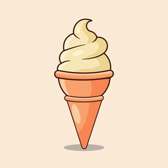 Ice cream in a cone on a pink background