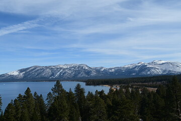Beautiful view of Lake Tahoe, California in winter