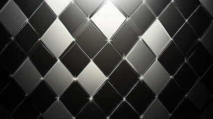 Fototapeta premium Elegant Diamond Pattern with Glossy Black and White Tiles Background